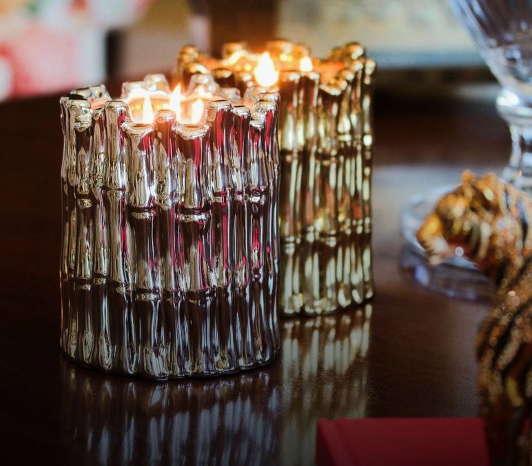 Gold / Silver Bamboo Candle