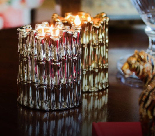 Gold / Silver Bamboo Candle