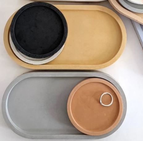 Cement Round Tray/Coaster/Trinket Tray