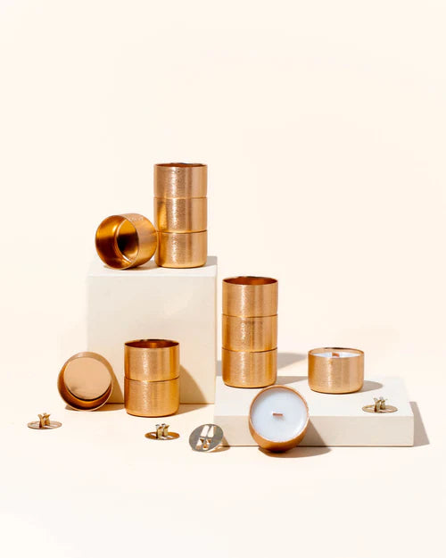 Chic Metallic Tealights: Gold, Copper, Matte Black & White