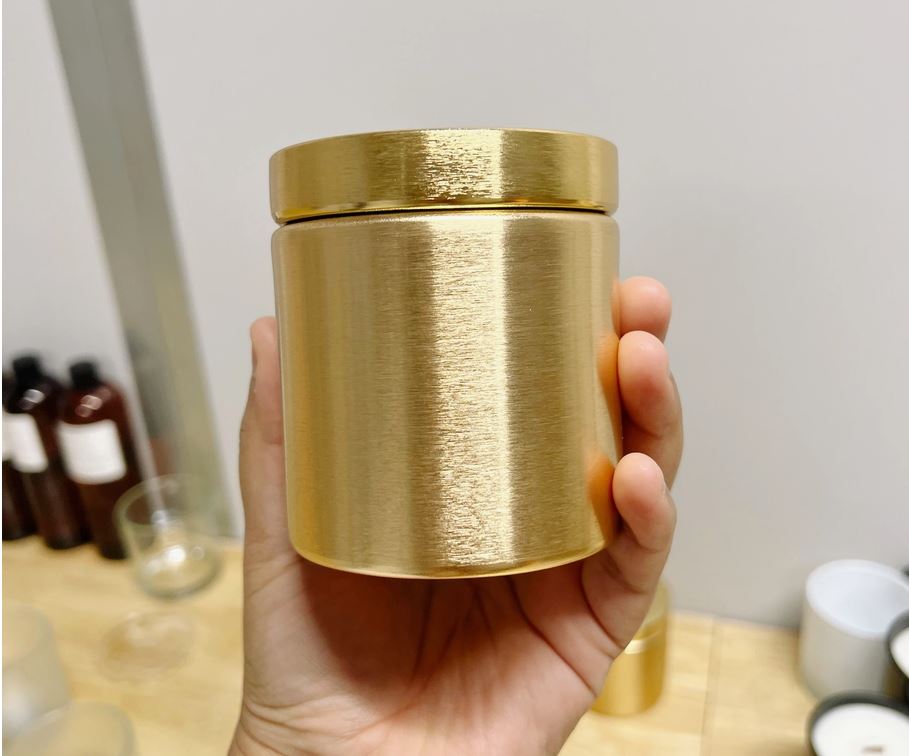 Scented Luxury/Chick Gold Tin Candle with Deluxe Satin Soy Wax