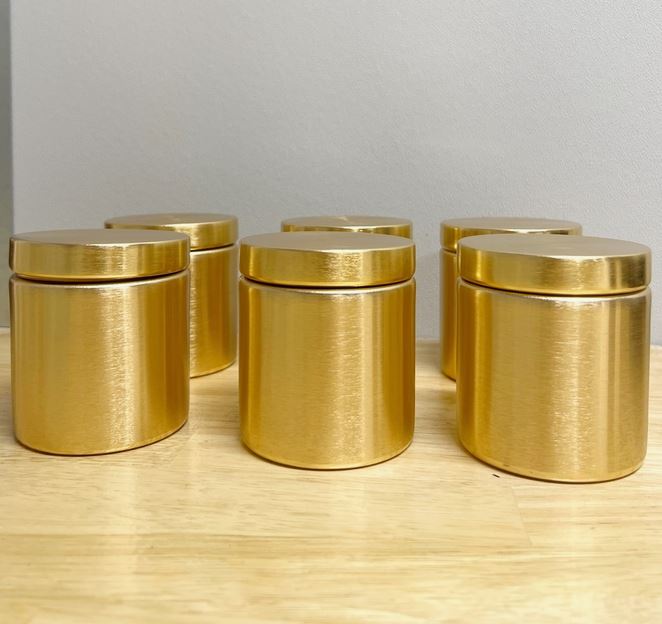 Scented Luxury/Chick Gold Tin Candle with Deluxe Satin Soy Wax