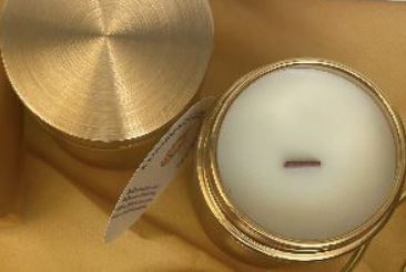 Scented Luxury/Chick Gold Tin Candle with Deluxe Satin Soy Wax