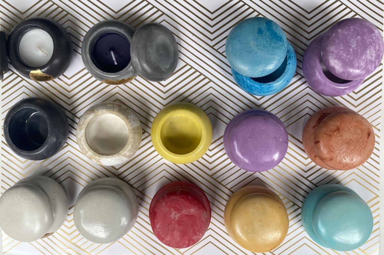 2 1/2 inch Cement Tealight Candle Holder