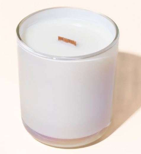 Scented Iridescent Luxury Candle/ Holographic Jar with Crackling Wooden Wick & Deluxe Satin Soy Wax