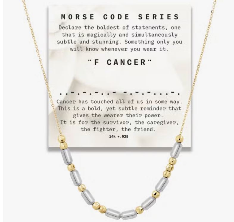 Morse Code Necklace Chain/Adjustable Bracelet | F - Cancer| 14K Chain Necklace | Adjustable Bracelet