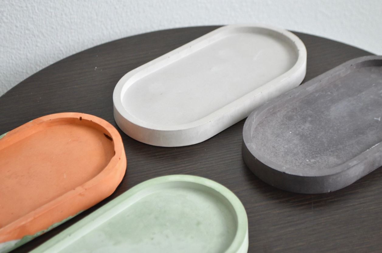 Cement Oval Tray / Trinket Tray - Modern Décor