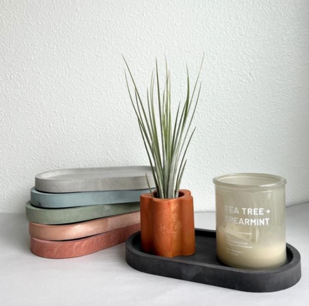 Cement Oval Tray / Trinket Tray - Modern Décor