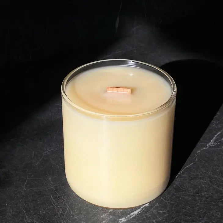 Grey, Ultra-Luxe Refillable Natural Stone Marble Candle Holder with Lid