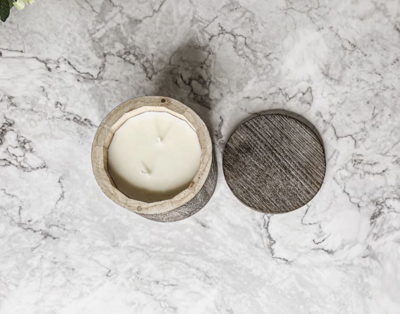 Reusable Wooden Candle Vase with Lid