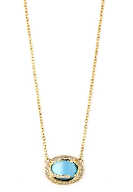 Blue Topaz Diamond Necklace