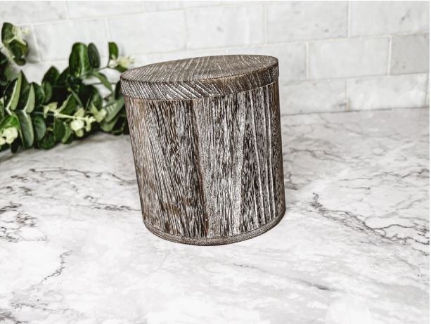 Reusable Wooden Candle Vase with Lid